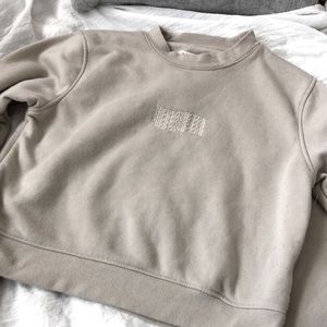 self love club beige tan sweatshirt